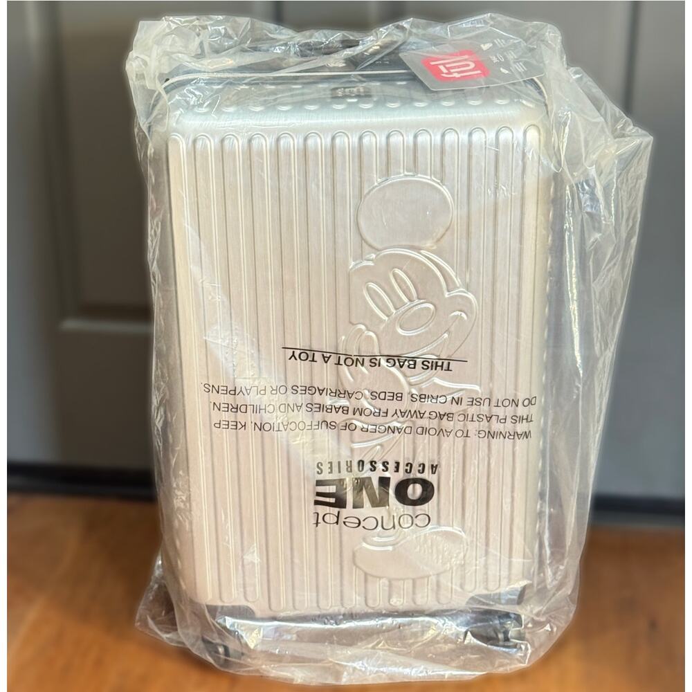 FUL Disney Mickey Mouse 25” Silver Hardside Medium Spinner Suitcase Luggage NEW